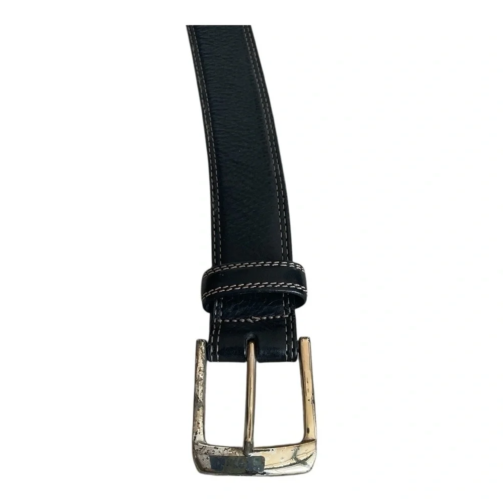 Brighton Black Leather Belt – Size 36 – Silver Buckle
